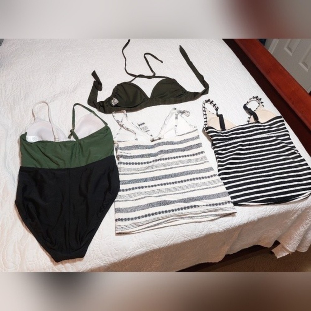 Lot of 4 Swim Tops - Kona Sol, Tommy Bahama, Merona, Mossimo Women's Swim Bundle - Picture 2 of 10